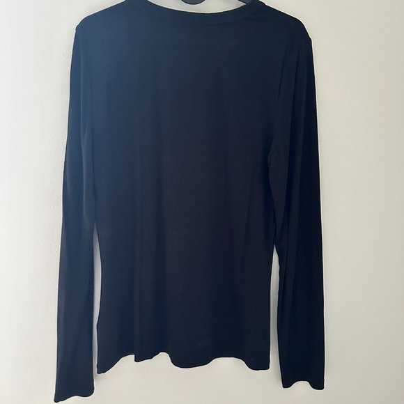 Ribbed black full sleeve tshirt, Size M - Picture 2 of 2